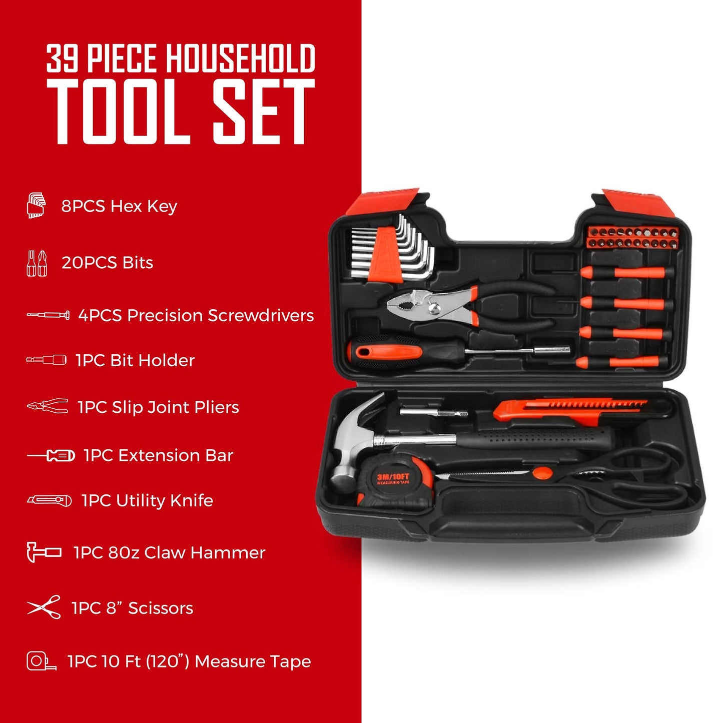 ð§ Pursonic 11-in-1 Multifunction Tool & Handy Solutions 39-Piece Household Tool Kit Bundle â The Ultimate DIY & Home Repair Set! ð âĻ