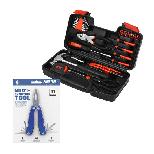 🔧 Pursonic 11-in-1 Multifunction Tool & Handy Solutions 39-Piece Household Tool Kit Bundle – The Ultimate DIY & Home Repair Set! 🏠✨