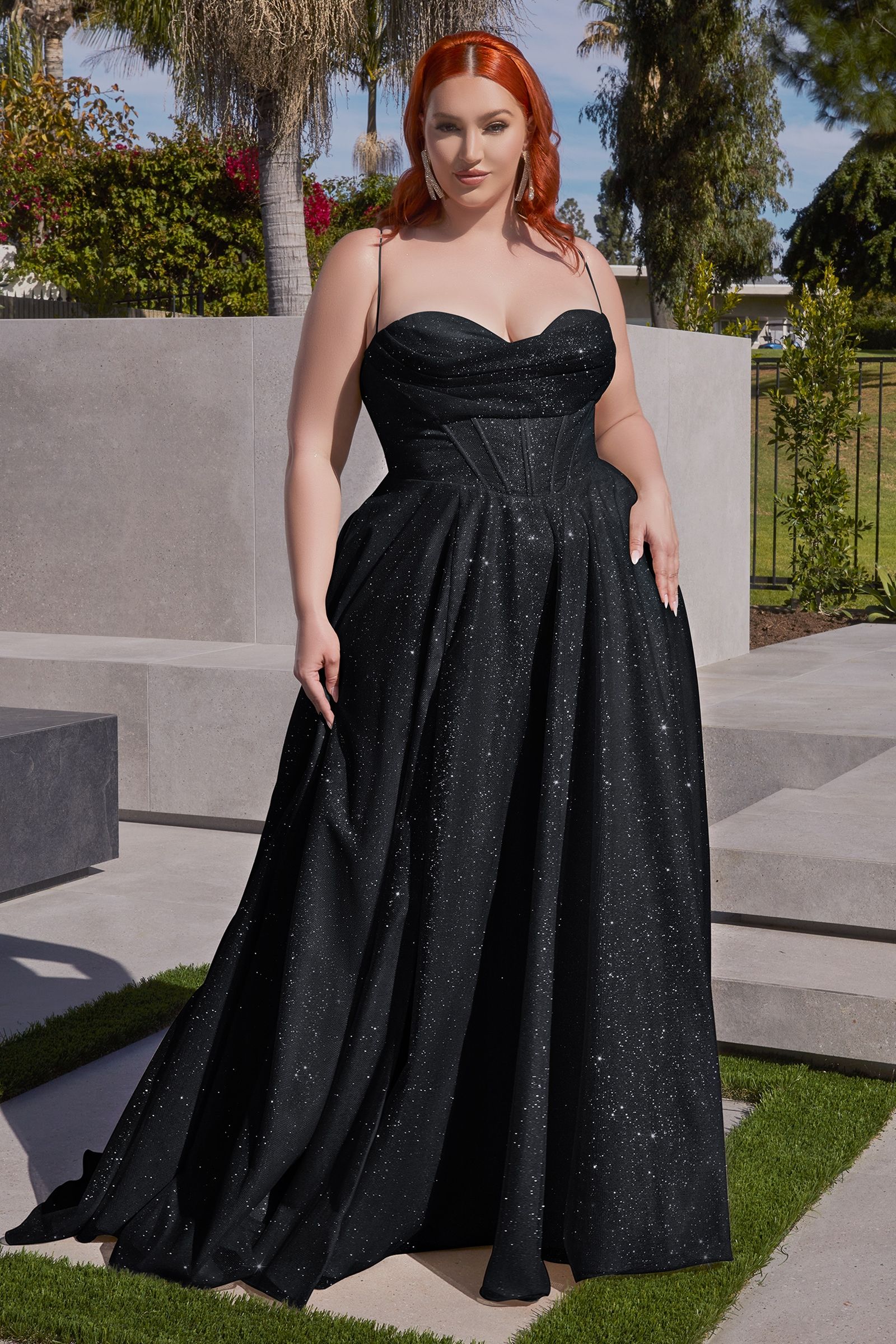 Glitter A-Line Gown Curve-0
